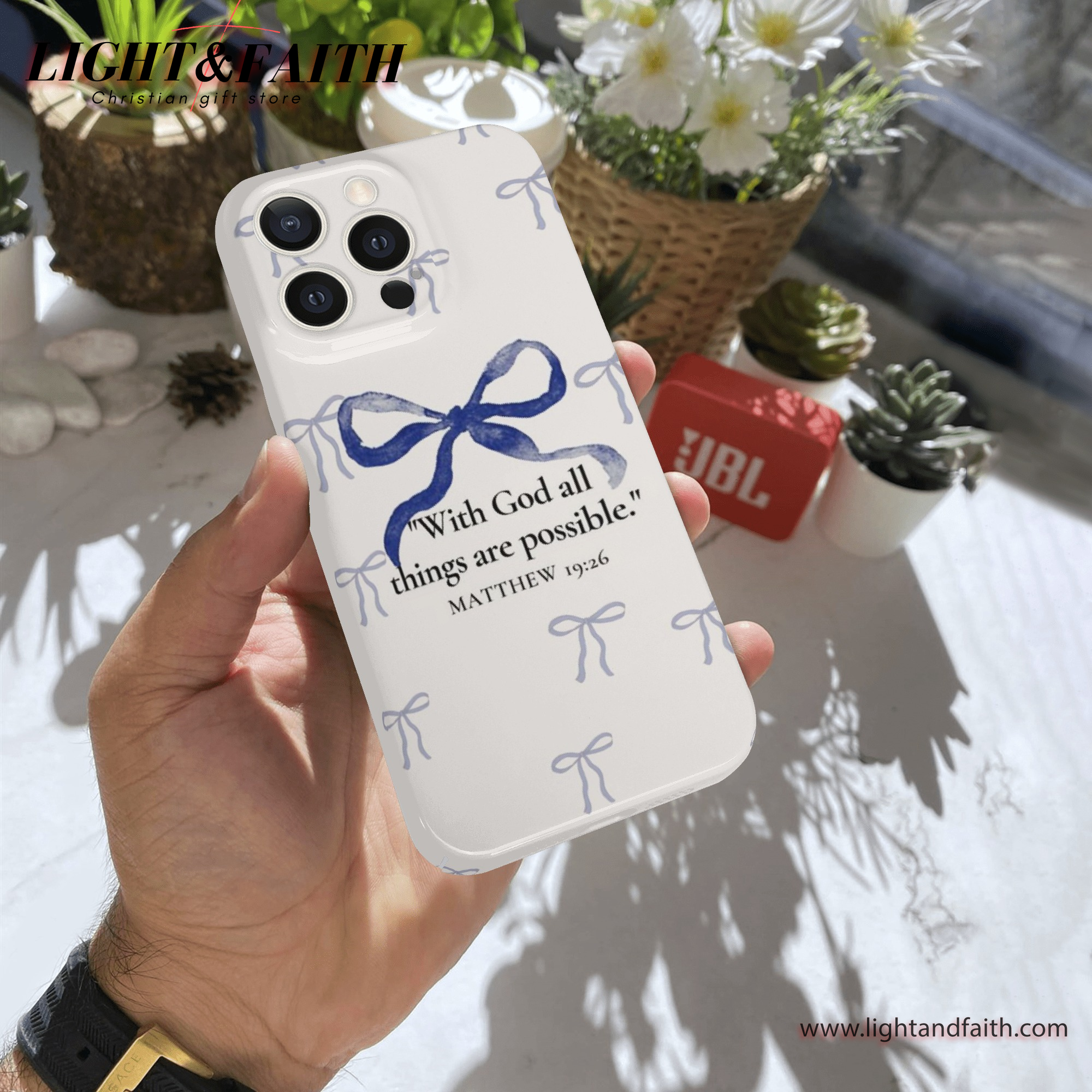 With God all things are possible Phone Case, Christian Phone Case, Bible Verse Phone Case, Religious Gift, PCLAF37